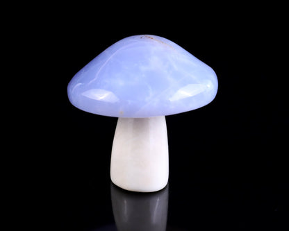 Nicedony 56mm Blue Chalcedony Hand Carved Crystal Mushroom Sculpture - View 2