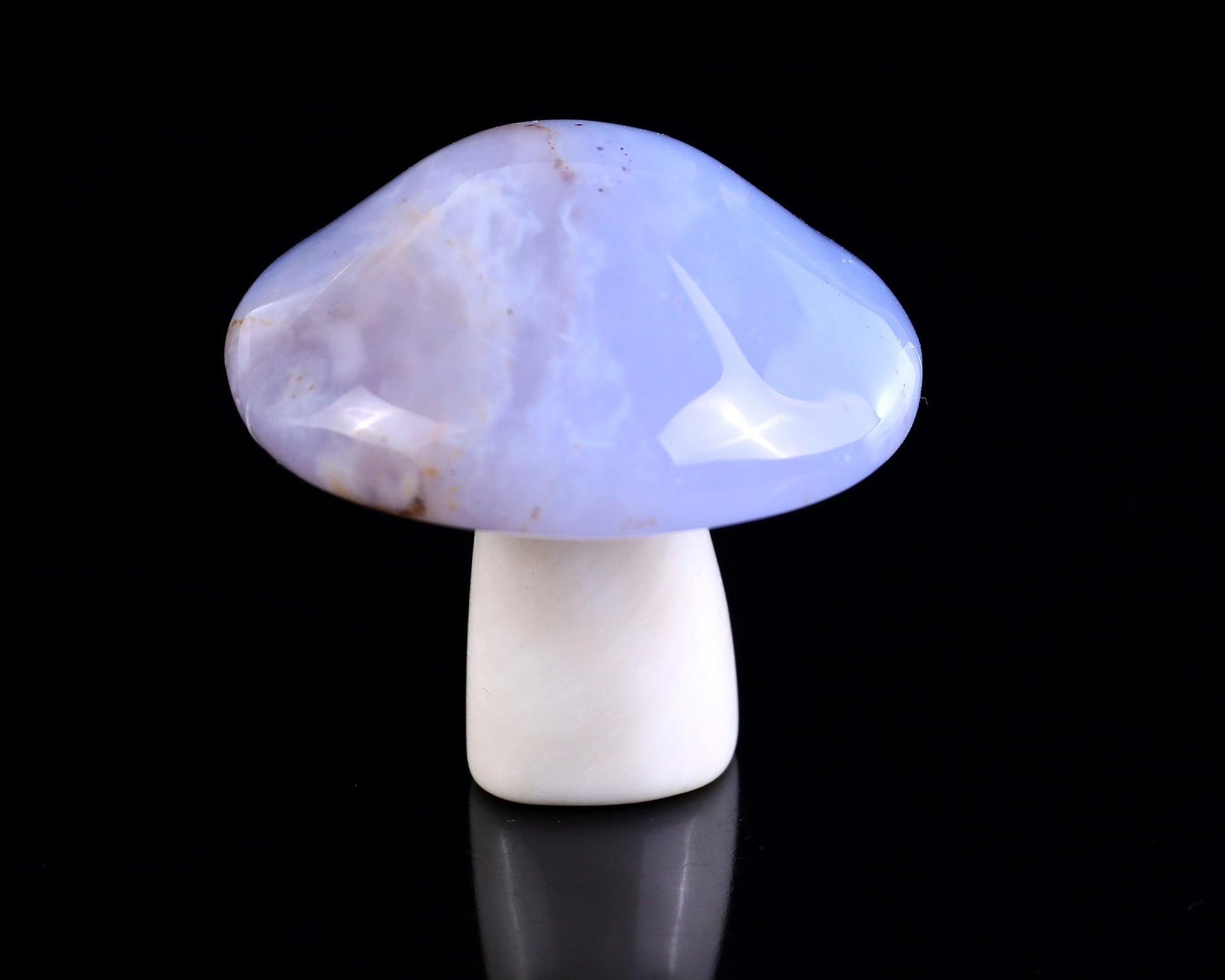 Nicedony 56mm Blue Chalcedony Hand Carved Crystal Mushroom Sculpture - View 5