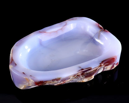 Nicedony 6.0" Blue Chalcedony Hand Carved Jewelry Tray Fruit Tray - View 3