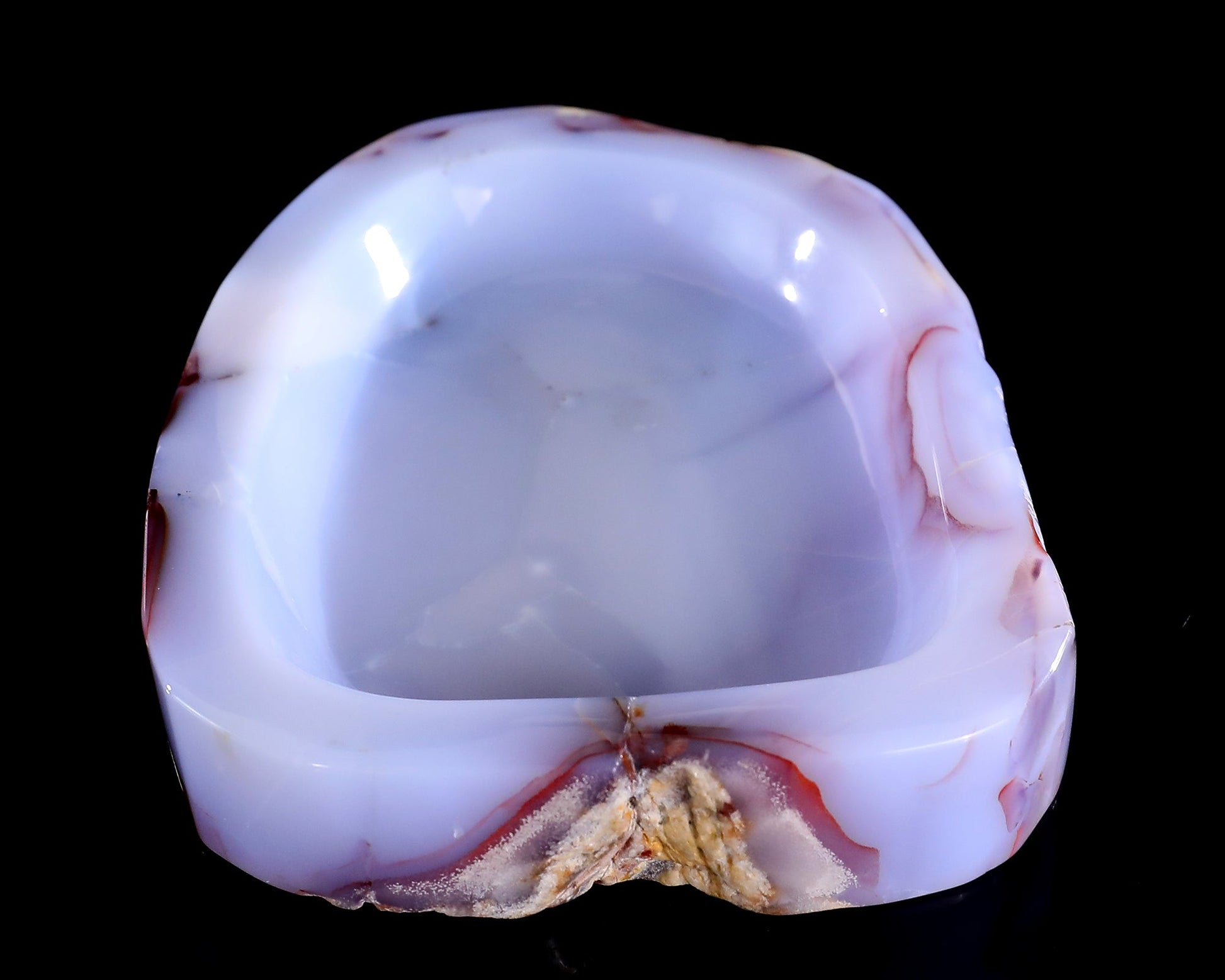 Nicedony 6.0" Blue Chalcedony Hand Carved Jewelry Tray Fruit Tray - View 4