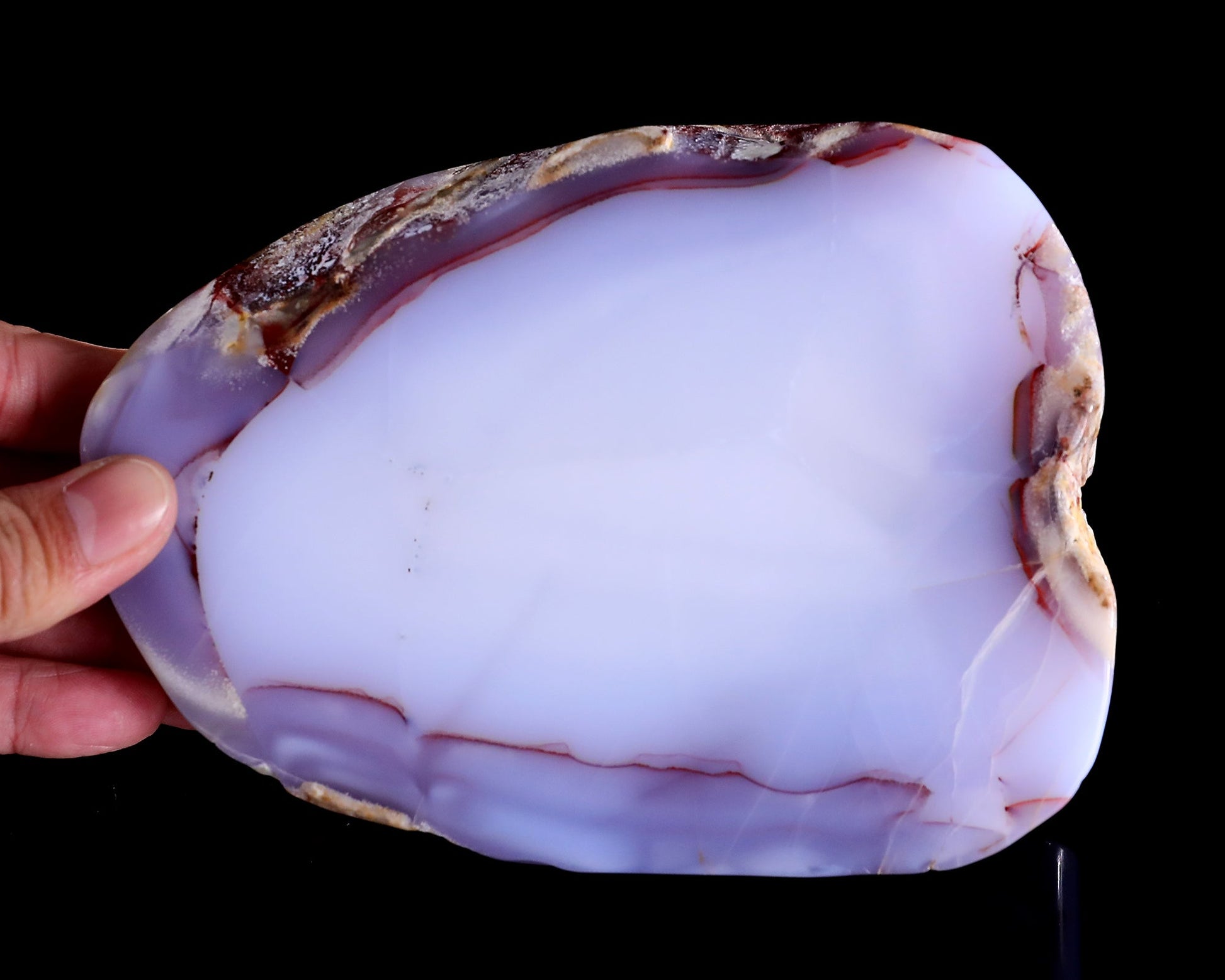 Nicedony 6.0" Blue Chalcedony Hand Carved Jewelry Tray Fruit Tray - View 6