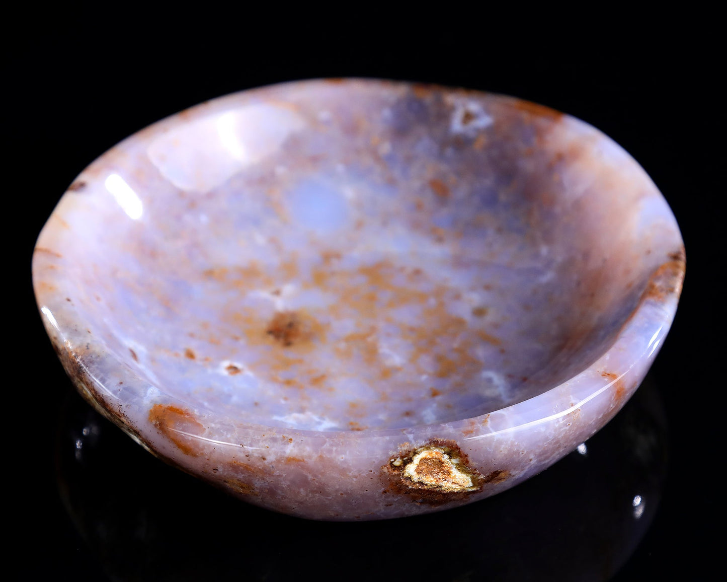 Nicedony 6.0" Blue Chalcedony Hand Carved Jewelry Tray Fruit Tray - View 13