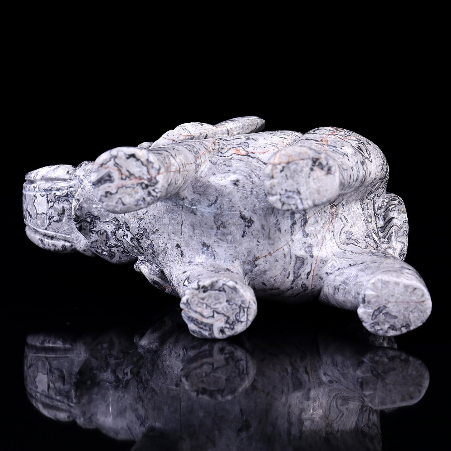 Nicedony 6.0" Map Jasper Hand Carved Crystal Elephant Sculpture - View 2