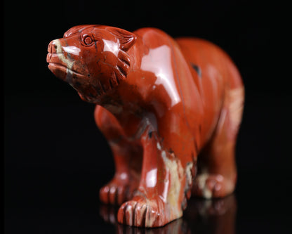 Nicedony 6.0" Red Jasper Hand Carved Crystal Polar Bear Sculpture - View 5