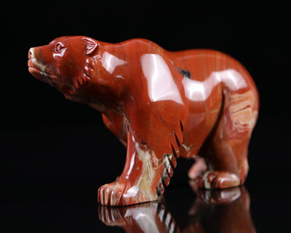 Nicedony 6.0" Red Jasper Hand Carved Crystal Polar Bear Sculpture - View 6