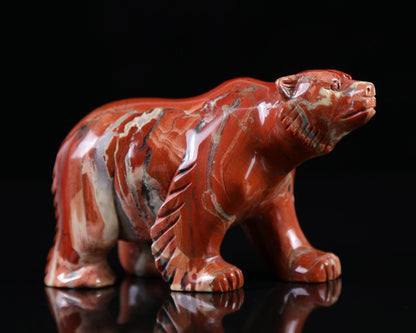 Nicedony 6.0" Red Jasper Hand Carved Crystal Polar Bear Sculpture - View 2