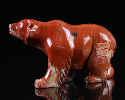 Nicedony 6.0" Red Jasper Hand Carved Crystal Polar Bear Sculpture - View 7