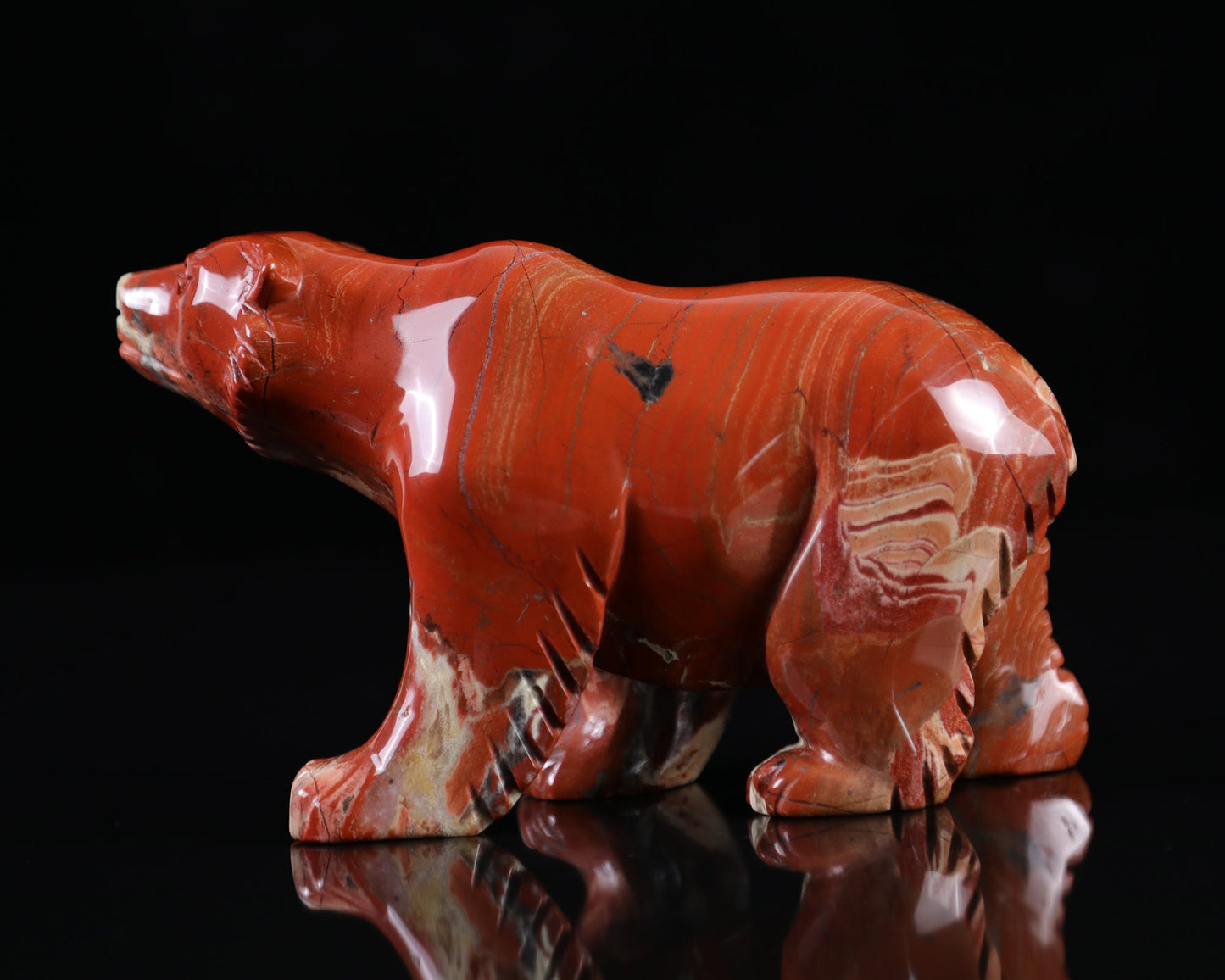 Nicedony 6.0" Red Jasper Hand Carved Crystal Polar Bear Sculpture - View 8