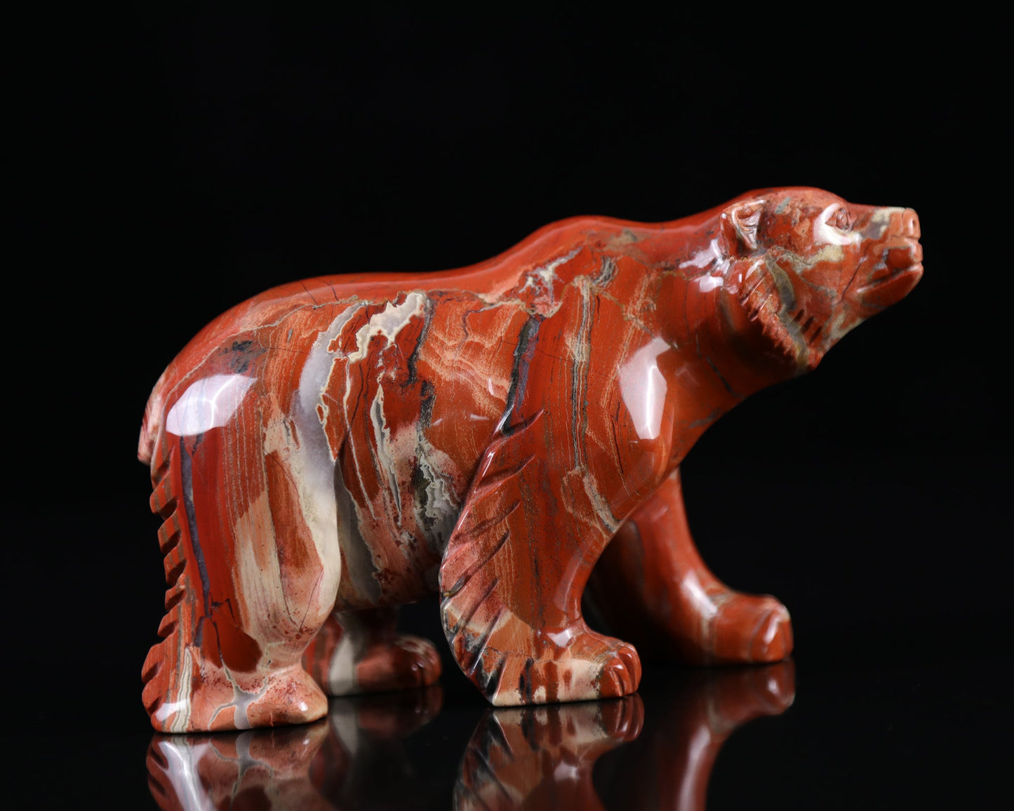 Nicedony 6.0" Red Jasper Hand Carved Crystal Polar Bear Sculpture - View 9
