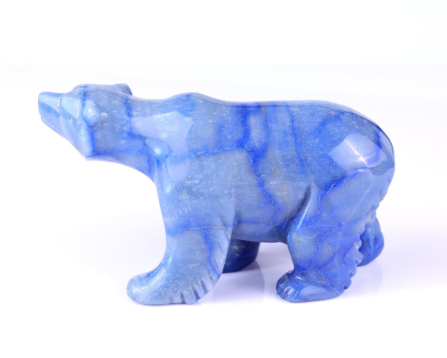 Nicedony 6.1" Blue Aventurine Hand Carved Polar Bear Sculpture - View 7