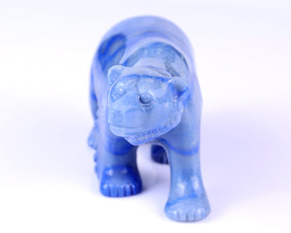 Nicedony 6.1" Blue Aventurine Hand Carved Polar Bear Sculpture - View 2