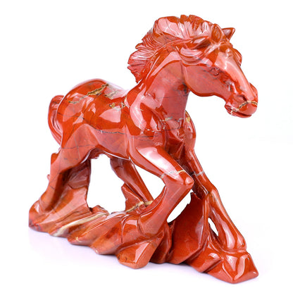 Nicedony 6.1" Red Jasper Hand Carved Crystal Horse Sculpture - View 7