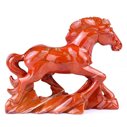 Nicedony 6.1" Red Jasper Hand Carved Crystal Horse Sculpture - View 3