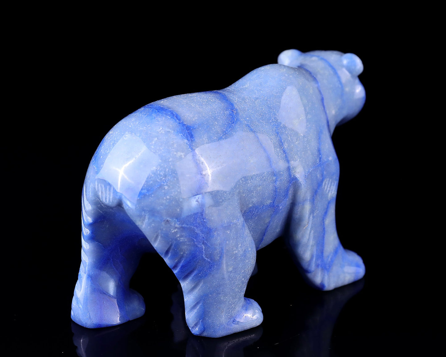 Nicedony 6.1" Sodalite Hand Carved Crystal Polar Bear Sculpture - View 4