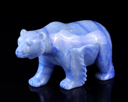Nicedony 6.1" Sodalite Hand Carved Crystal Polar Bear Sculpture - View 10