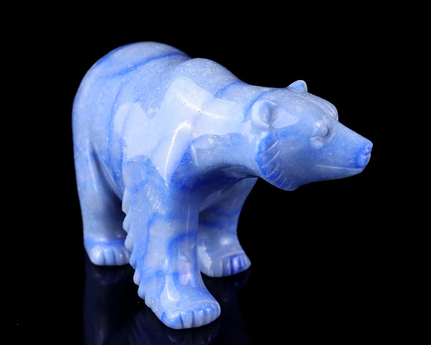 Nicedony 6.1" Sodalite Hand Carved Crystal Polar Bear Sculpture