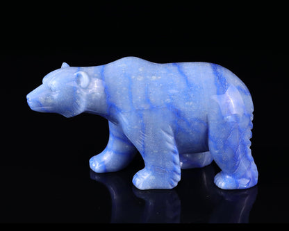 Nicedony 6.1" Sodalite Hand Carved Crystal Polar Bear Sculpture - View 7
