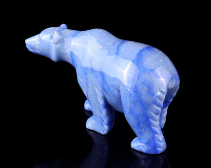 Nicedony 6.1" Sodalite Hand Carved Crystal Polar Bear Sculpture - View 6