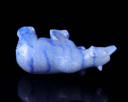 Nicedony 6.1" Sodalite Hand Carved Crystal Polar Bear Sculpture - View 9