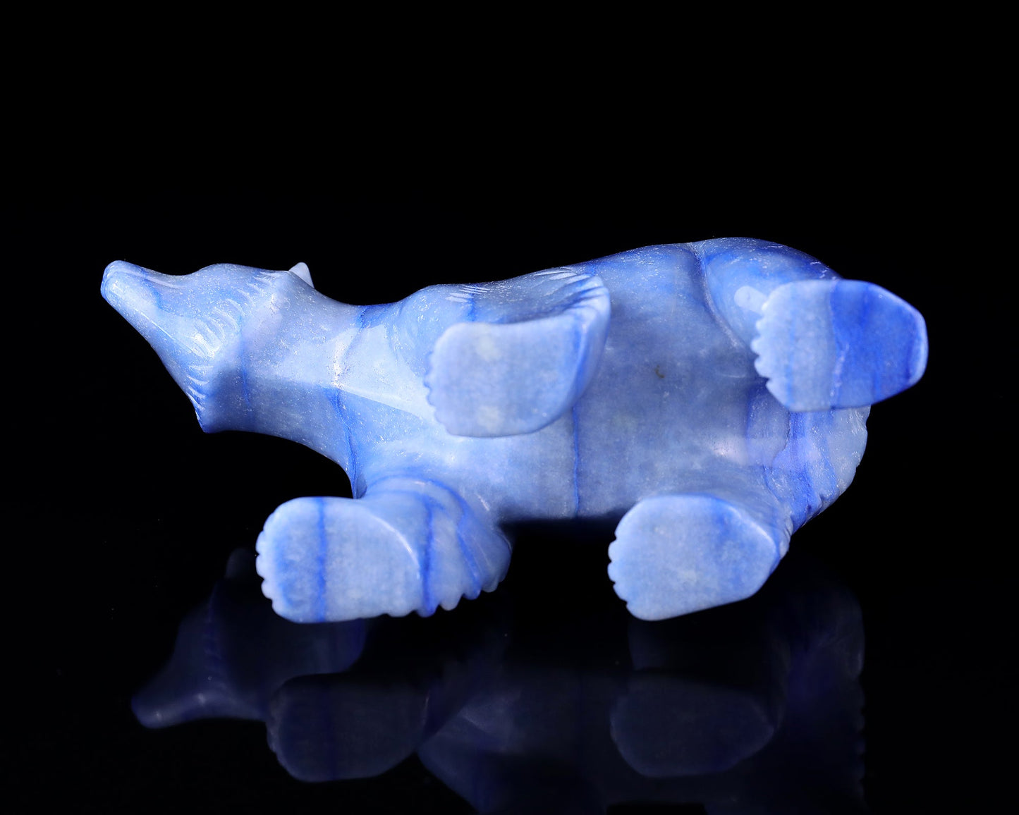 Nicedony 6.1" Sodalite Hand Carved Crystal Polar Bear Sculpture - View 8