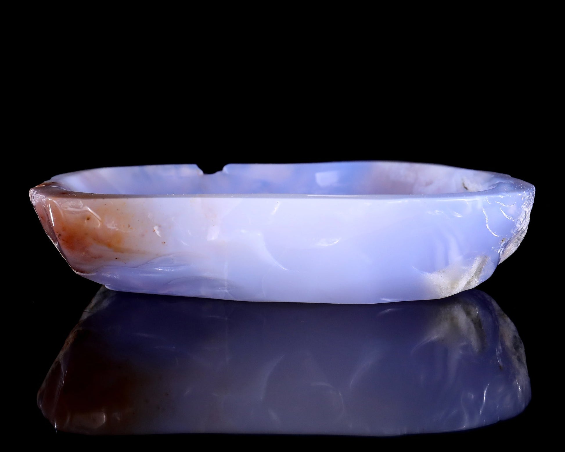 Nicedony 6.2" Blue Chalcedony Hand Carved Crystal Jewelry Tray Fruit Tray - View 7