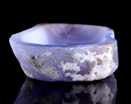 Nicedony 6.2" Blue Chalcedony Hand Carved Crystal Jewelry Tray Fruit Tray - View 6