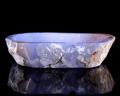 Nicedony 6.2" Blue Chalcedony Hand Carved Crystal Jewelry Tray Fruit Tray - View 9