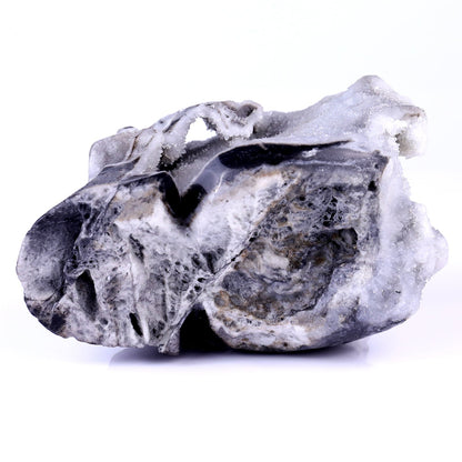 Nicedony 6.3" Geode Agate Hand Carved Skull Sculpture - View 7