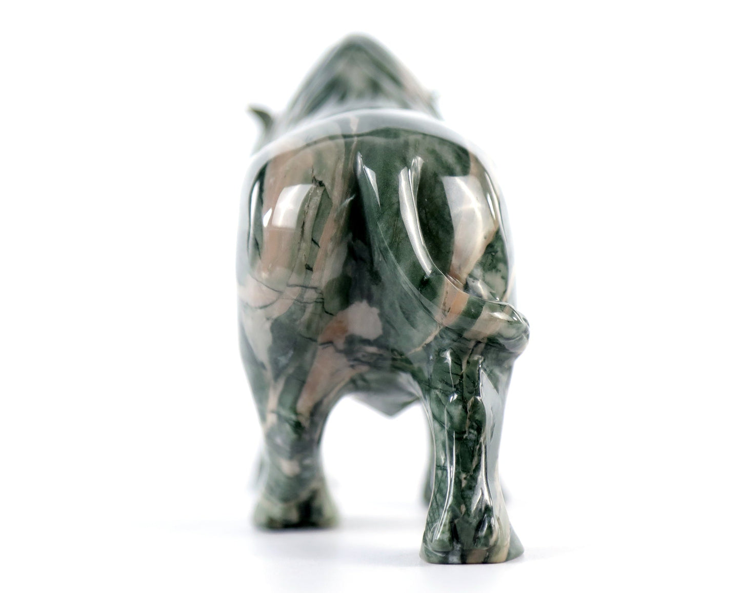 Nicedony 6.3" Jiulong Jade Hand Carved Crystal Cattle Sculpture - View 18