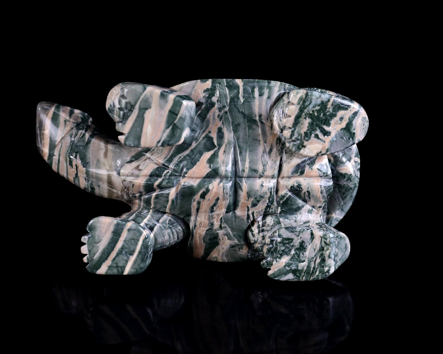 Nicedony 6.3" Jiulong Jade Hand Carved Crystal Turtles Sculpture - View 8