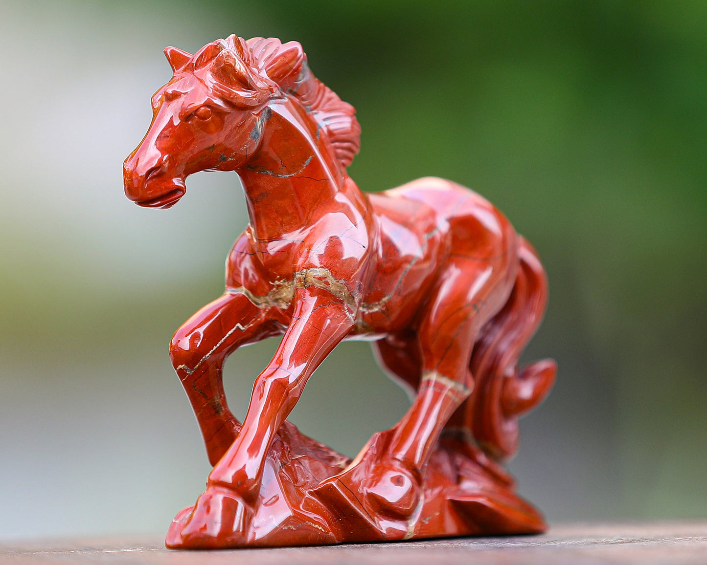 Nicedony 6.3" Red Jasper Hand Carved Crystal Horse Sculpture - View 2
