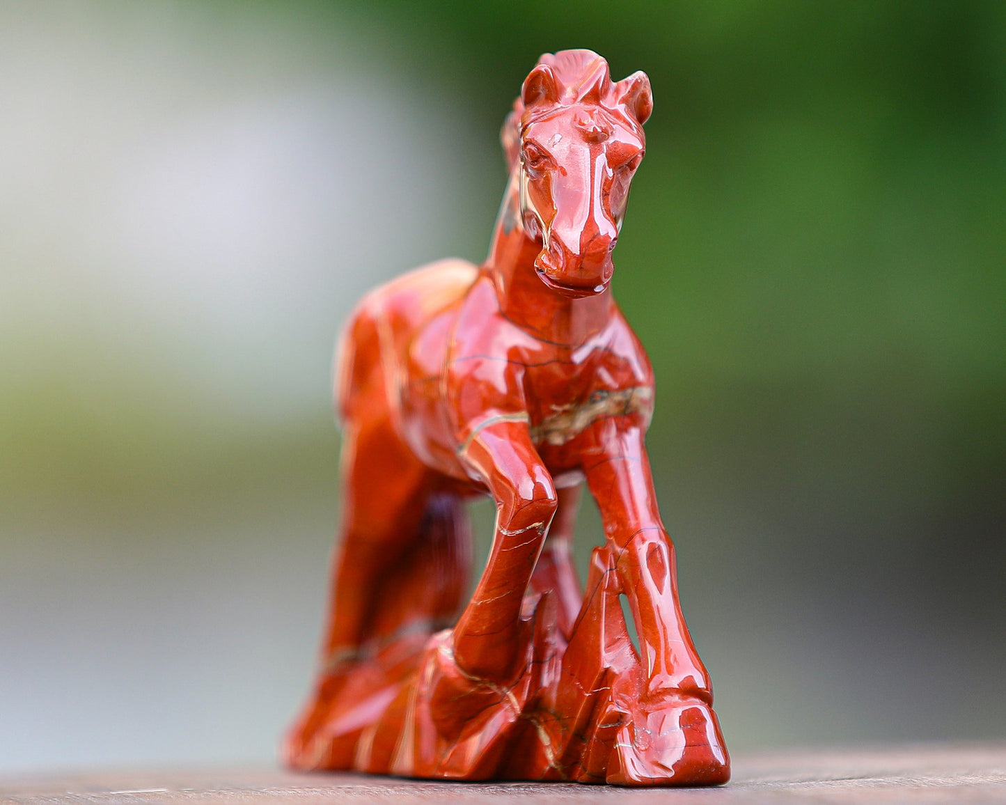Nicedony 6.3" Red Jasper Hand Carved Crystal Horse Sculpture - View 4