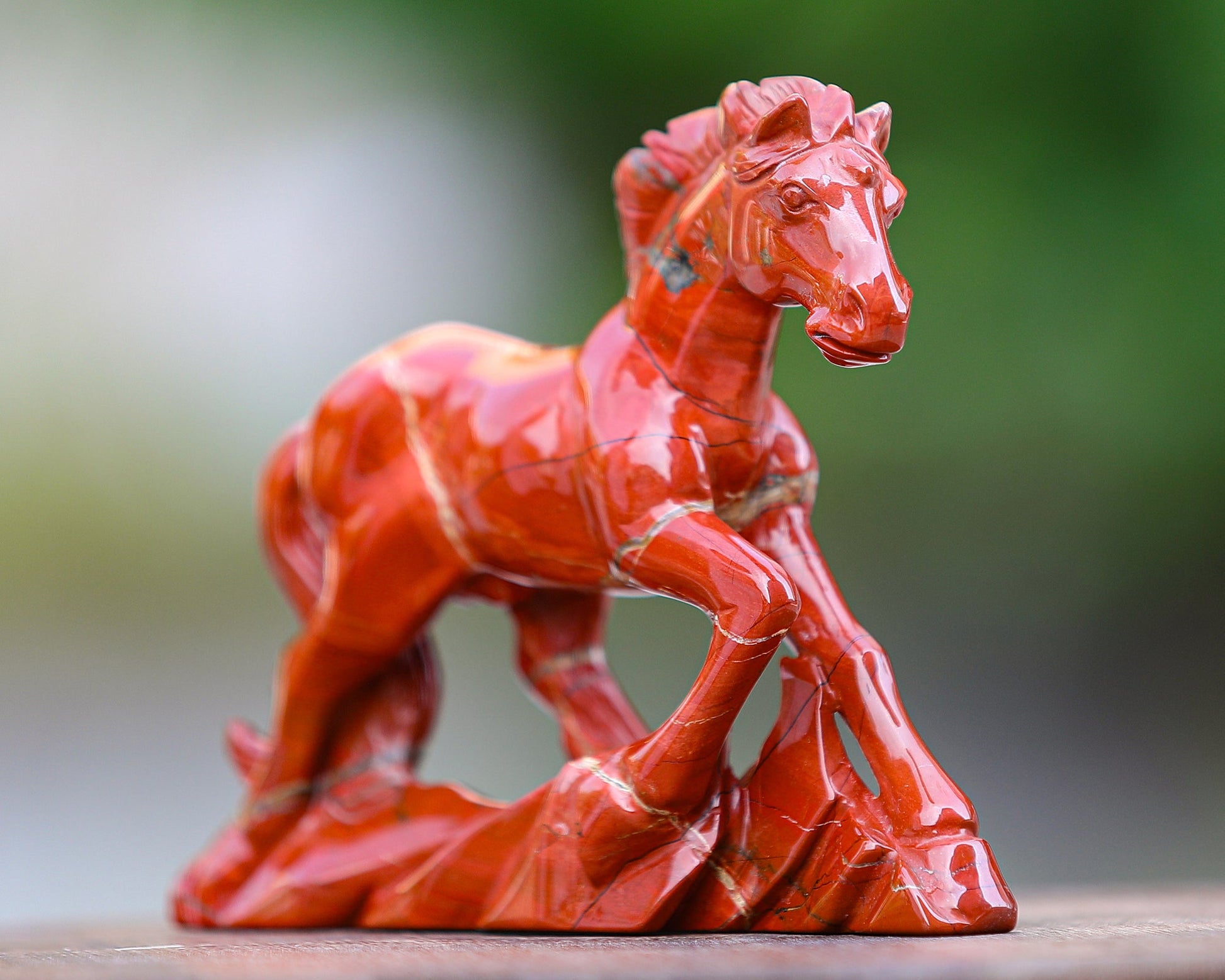 Nicedony 6.3" Red Jasper Hand Carved Crystal Horse Sculpture - View 5
