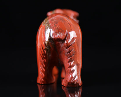 Nicedony 6.3"  Red Jasper Hand Carved Crystal Polar Bear Sculpture - View 6