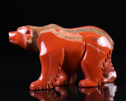 Nicedony 6.3"  Red Jasper Hand Carved Crystal Polar Bear Sculpture - View 5