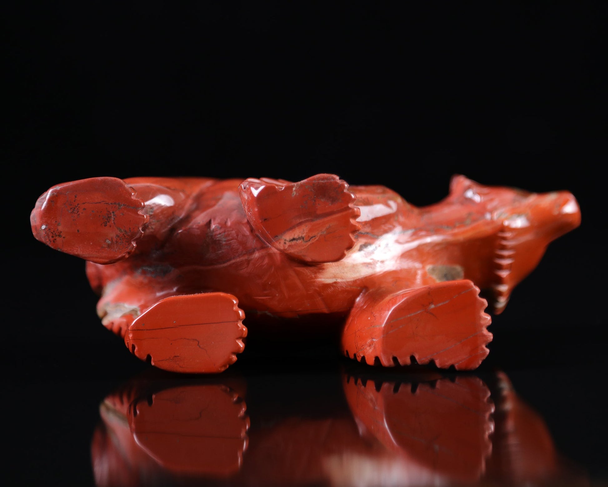 Nicedony 6.3"  Red Jasper Hand Carved Crystal Polar Bear Sculpture - View 7