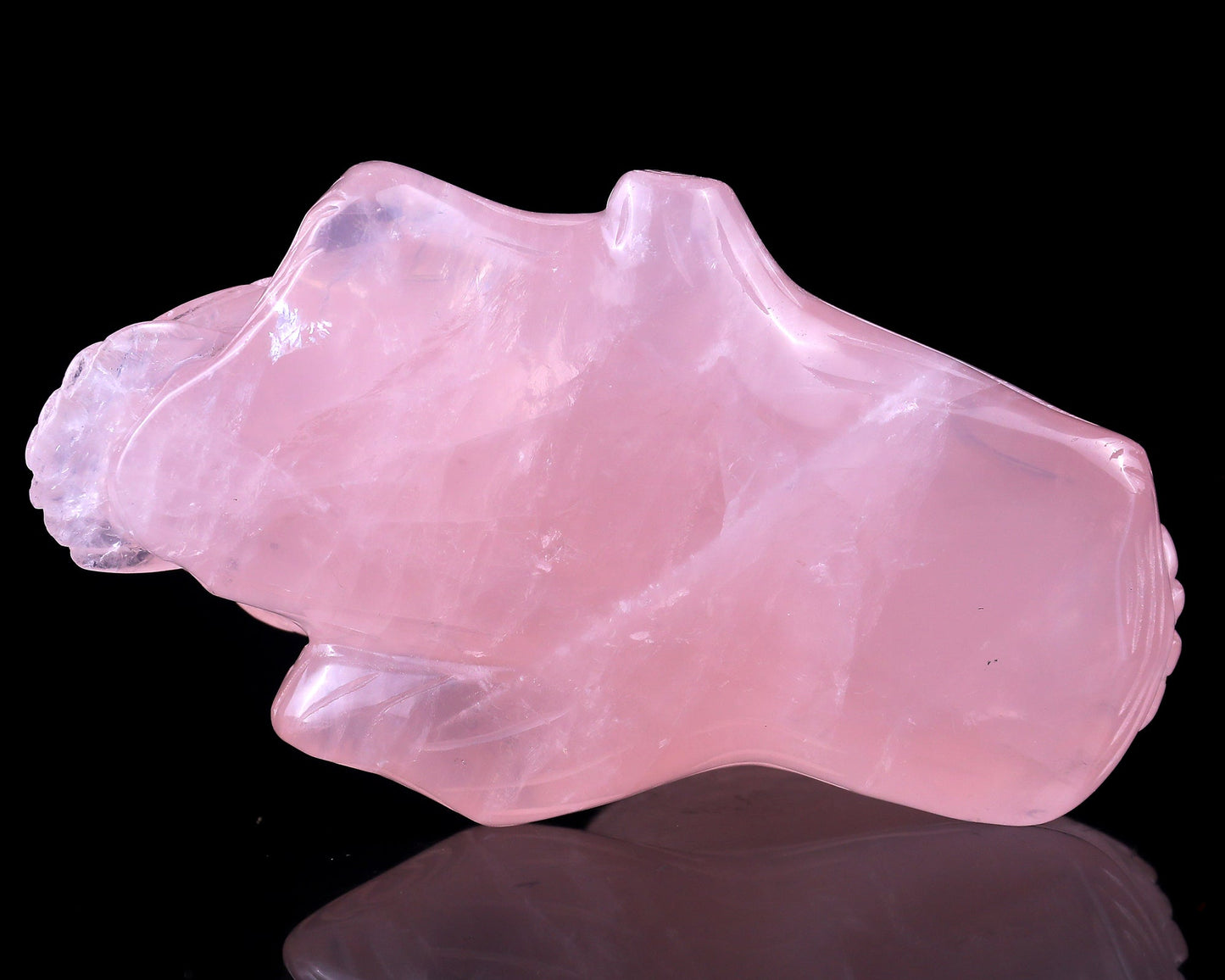 Nicedony 6.3" Rose Quartz Hand Carved Crystal Owls Sculpture - View 8