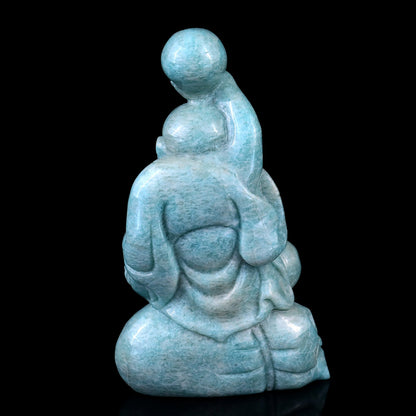 Nicedony 6.4" Amazonite Hand Carved Crystal Buddha Sculpture - View 6