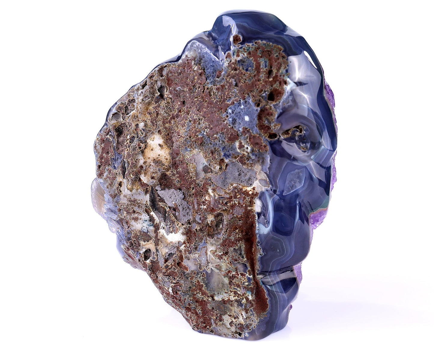 Nicedony 6.4" Amethyst Geode Agate Hand Carved Lizard Sculpture - View 6
