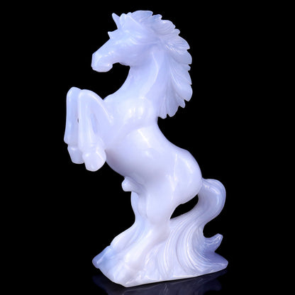 Nicedony 6.4" Blue Chalcedony Hand Carved Crystal Horse Sculpture - View 7
