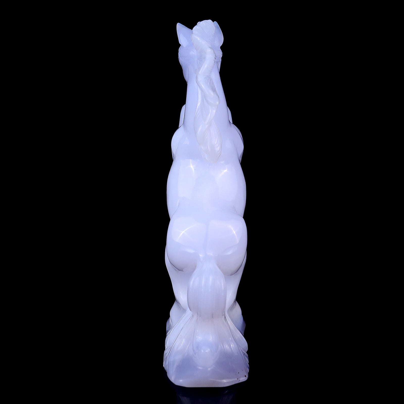 Nicedony 6.4" Blue Chalcedony Hand Carved Crystal Horse Sculpture - View 5