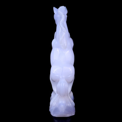 Nicedony 6.4" Blue Chalcedony Hand Carved Crystal Horse Sculpture - View 5