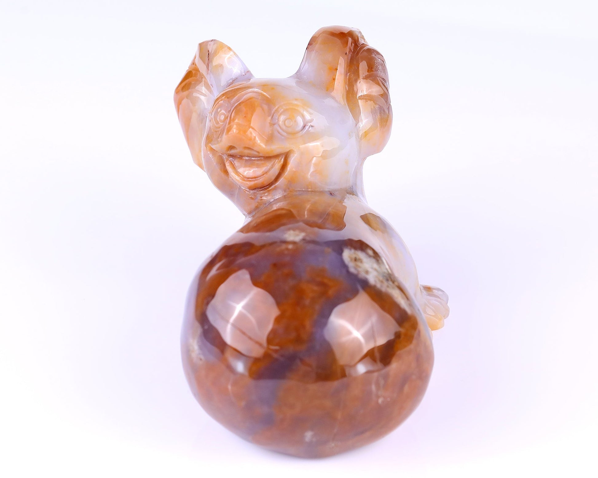 Nicedony 6.4" Chalcedony Hand Carved Crystal Koala Sculpture - View 3