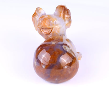 Nicedony 6.4" Chalcedony Hand Carved Crystal Koala Sculpture - View 3