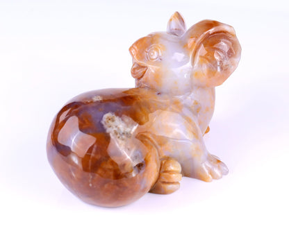 Nicedony 6.4" Chalcedony Hand Carved Crystal Koala Sculpture - View 4