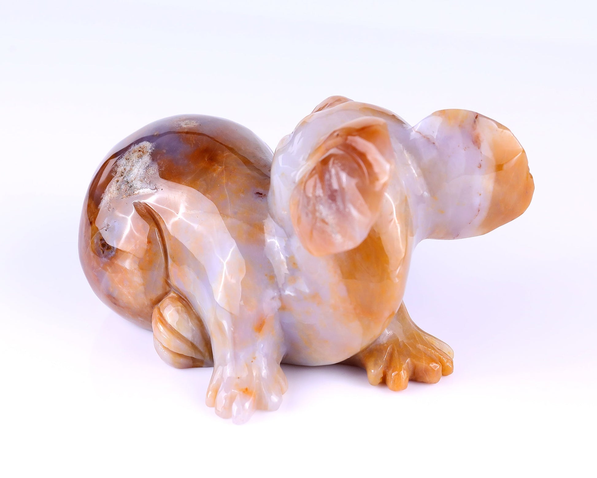 Nicedony 6.4" Chalcedony Hand Carved Crystal Koala Sculpture - View 6