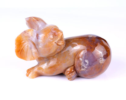 Nicedony 6.4" Chalcedony Hand Carved Crystal Koala Sculpture