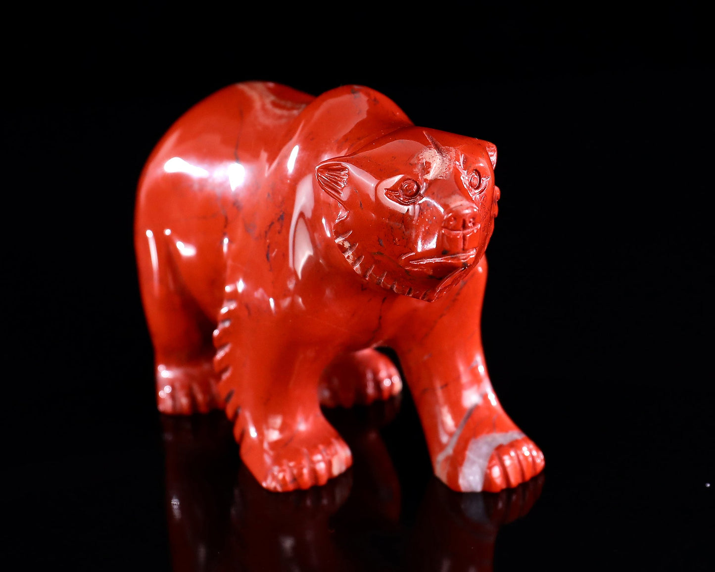 Nicedony 6.4" Red Jasper Hand Carved Crystal Polar Bear Sculpture - View 4