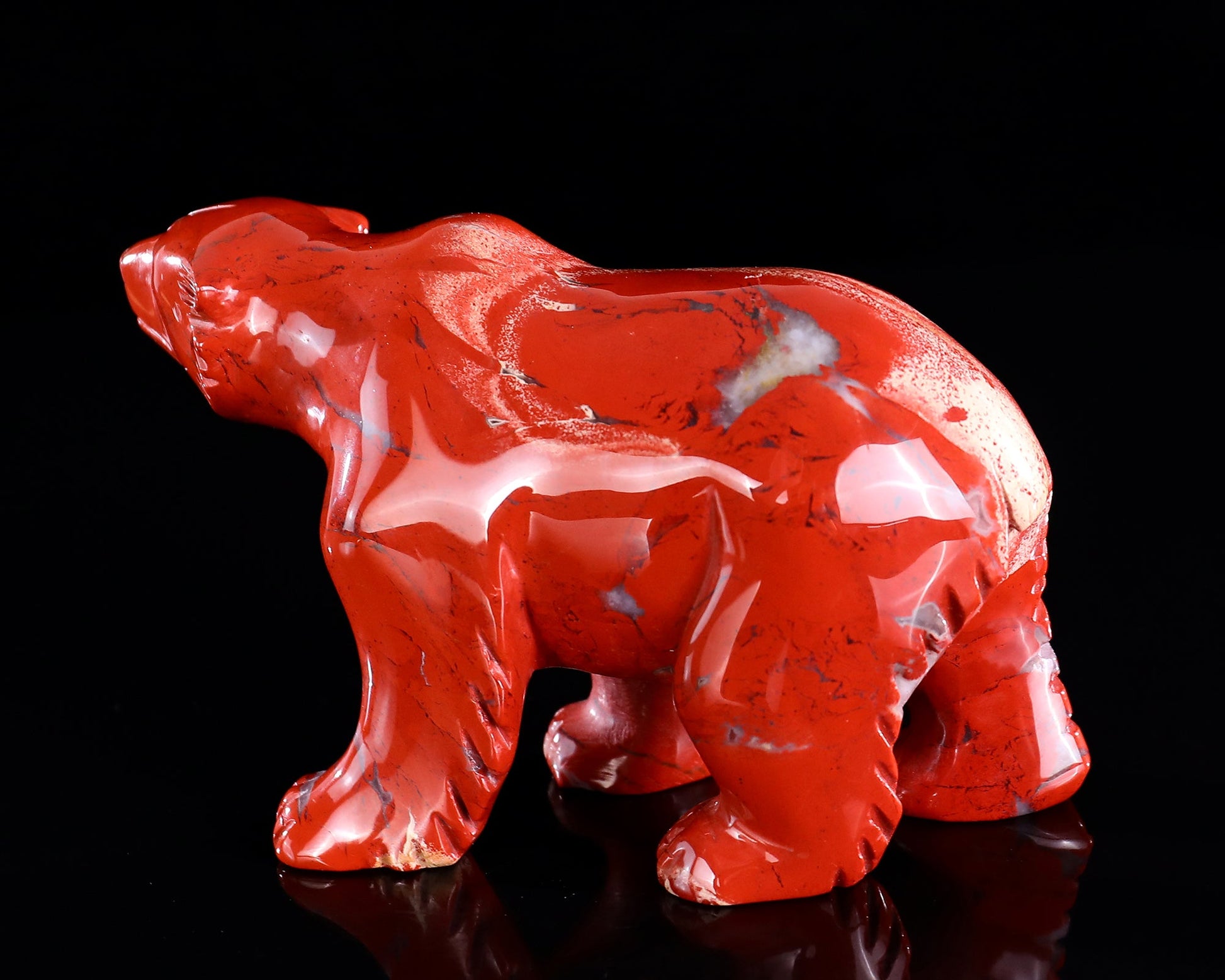 Nicedony 6.4" Red Jasper Hand Carved Crystal Polar Bear Sculpture - View 8
