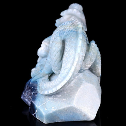 Nicedony 6.5" Amazonite Hand Carved Crystal Lizard Sculpture - View 5